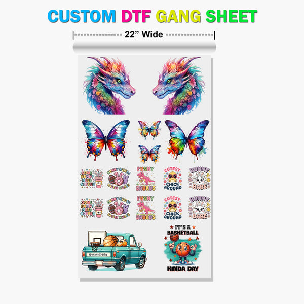 DTF Transfer Films | 22" Hot Peel DTF Gang Sheet ($0.30/inch) San Diego ...