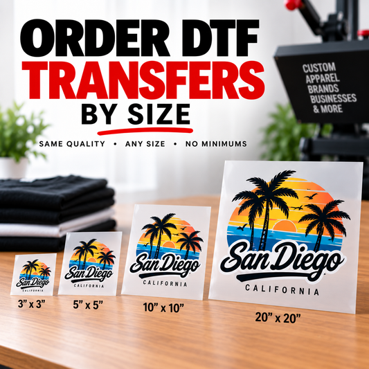 Order DTF Transfers by Size